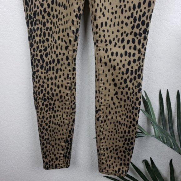 GOOD AMERICAN Good Waist Skinny Jeans Animal Print Cheetah size 25 Pinup Leopard - Picture 6 of 12